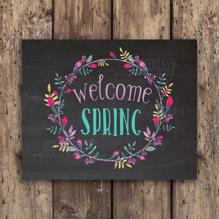 Скачать Colorful Welcome Spring Digital #Easter #sign #decorhomeideas