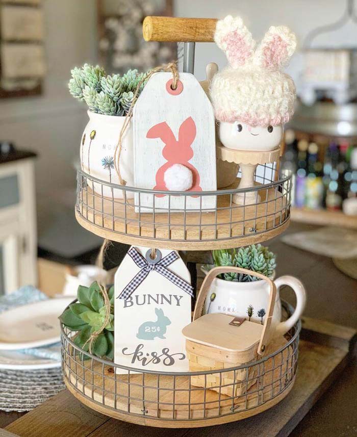 Пасхальные бирки в форме деревянных знаков #Easter #sign #decorhomeideas