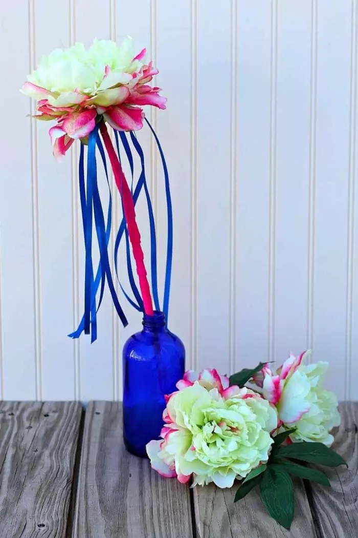 Весенняя цветочная палочка с лентами #springdecor #dollarstore #decorhomeideas