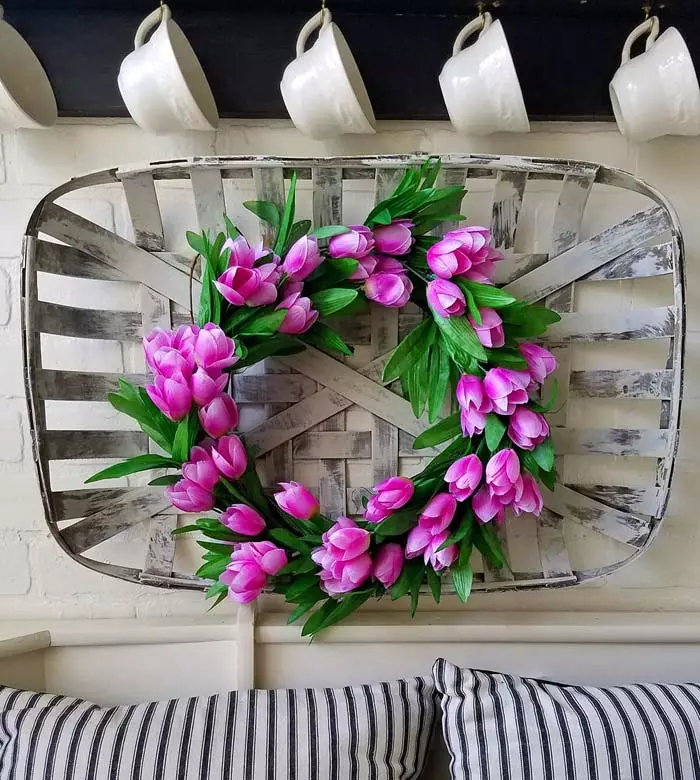 Весенний венок из тюльпанов Easy Dollar Tree DIY #springdecor #dollarstore #decorhomeideas