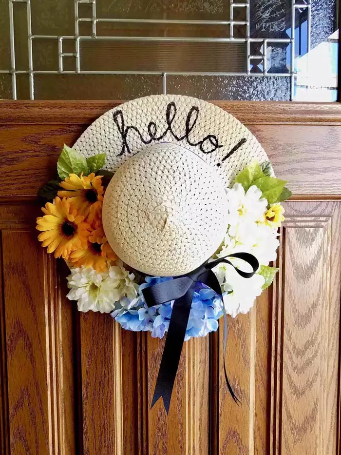 Сделай сам Dollar Tree Sun Hat венок #springdecor #dollarstore #decorhomeideas