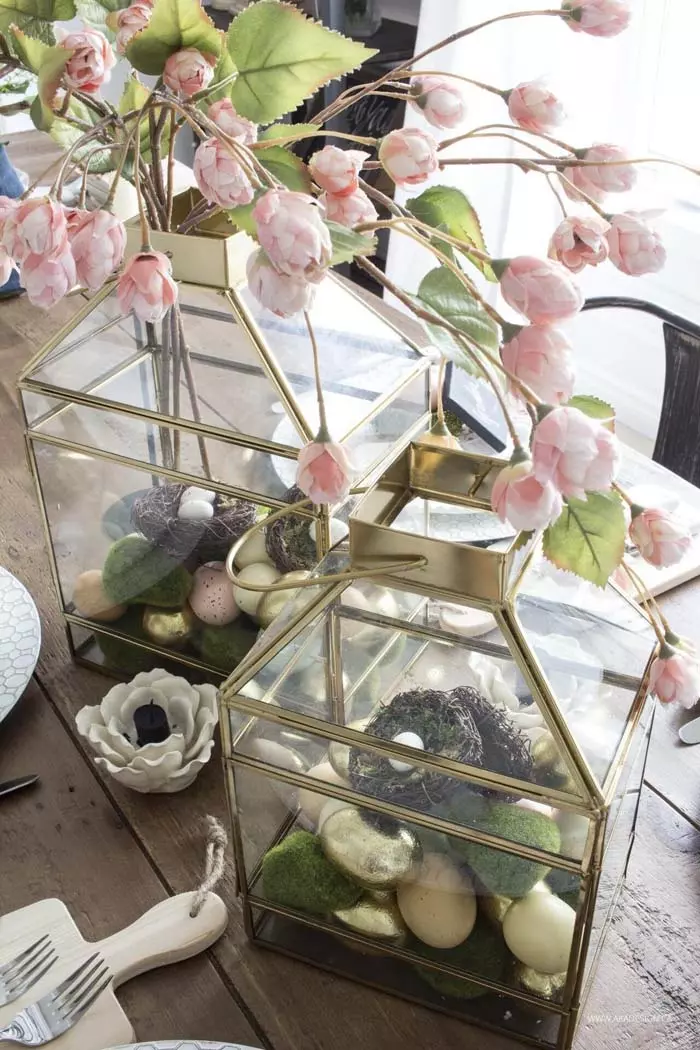 Добавьте элегантности с помощью золотых фонарей #springdecor #dollarstore #decorhomeideas