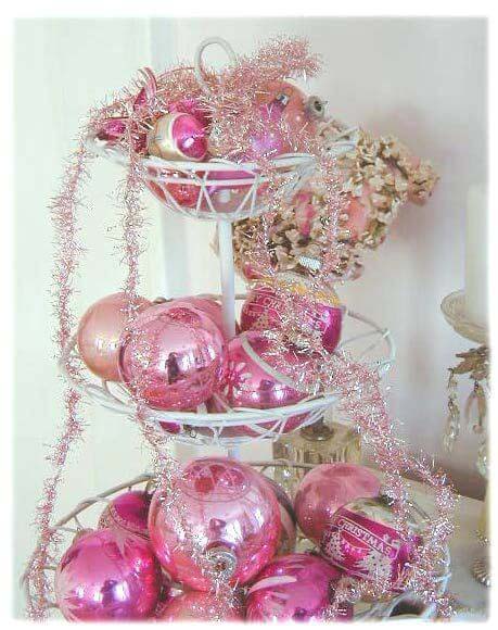 Винтажная розовая гирлянда из мишуры # Рождество # мишура # поделки #decorhomeideas