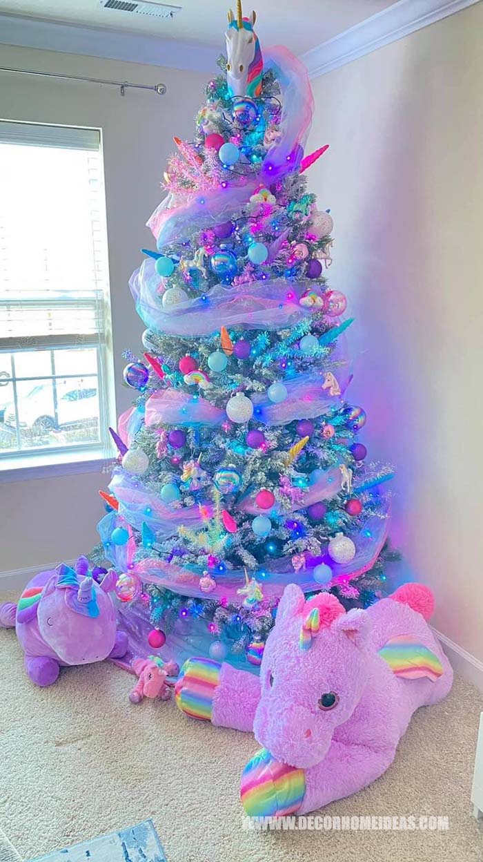 Елка с единорогом # Рождество # Рождественская елка # нетрадиционные #decorhomeideas