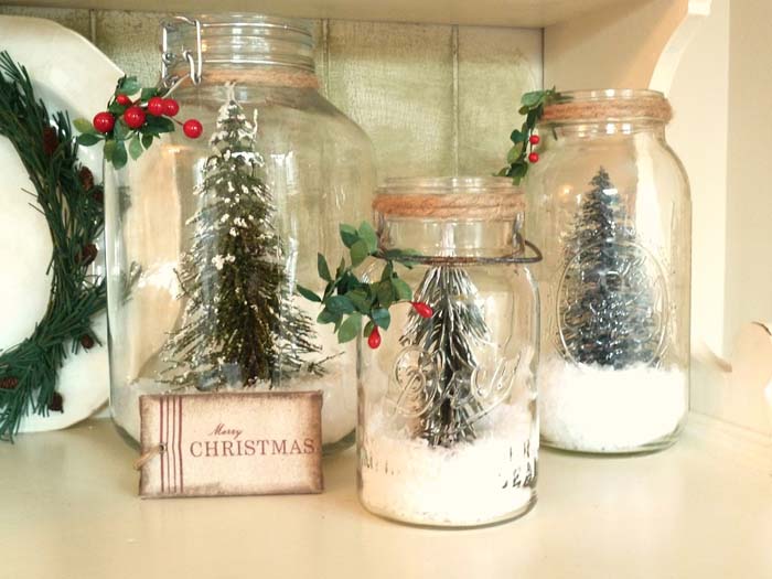 Рождественские снежные шары своими руками #Christmas #indoordecorations #decorhomeideas