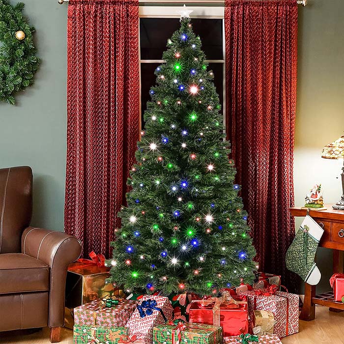 Волоконно-оптическая искусственная елка #Christmas #Christmastree #artificialtree #decorhomeideas