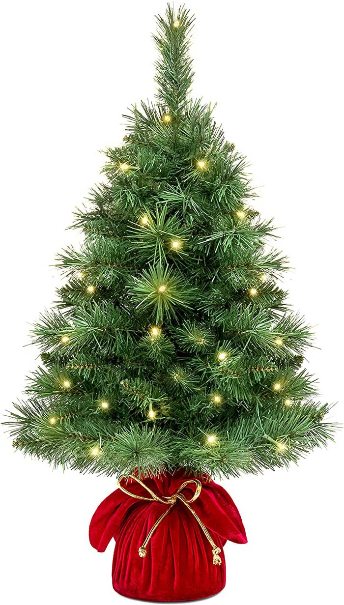 Настольная искусственная елка со светодиодной подсветкой #Christmas #Christmastree #artificialtree #decorhomeideas