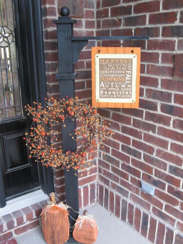 Универсальный пост и приветственный знак на осень #porch #post #decorhomeideas
