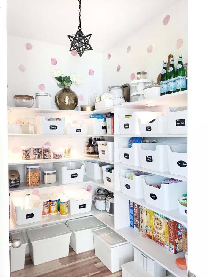 Симпатичные и организованные идеи кухонной кладовой # кладовая # полки #decorhomeideas