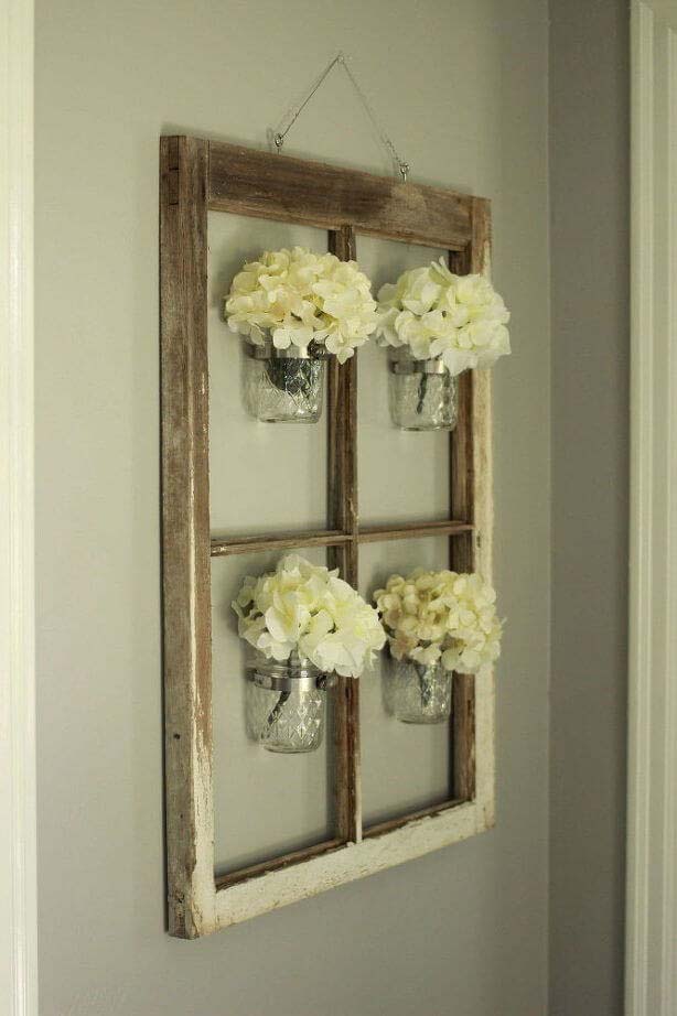 Причудливый декор оконной рамы банки каменщика #masonjarlights #masonjar #decorhomeideas