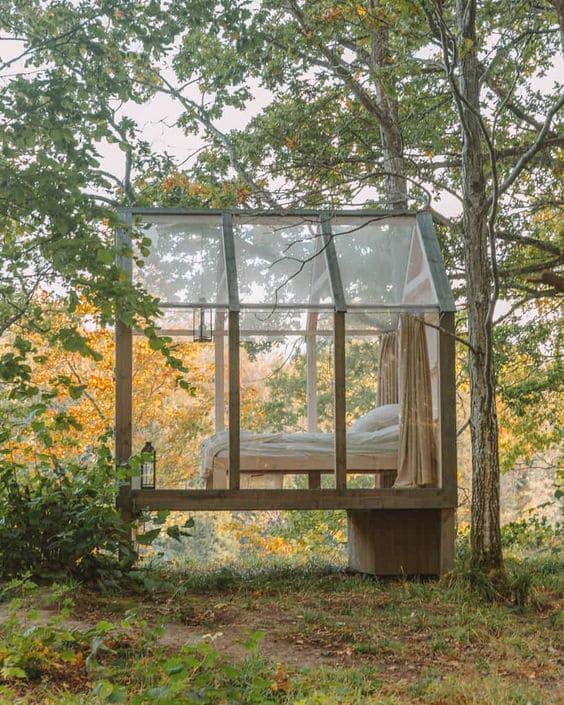 Просторный стеклянный домик в лесу # Backyardhouse #decorhomeideas