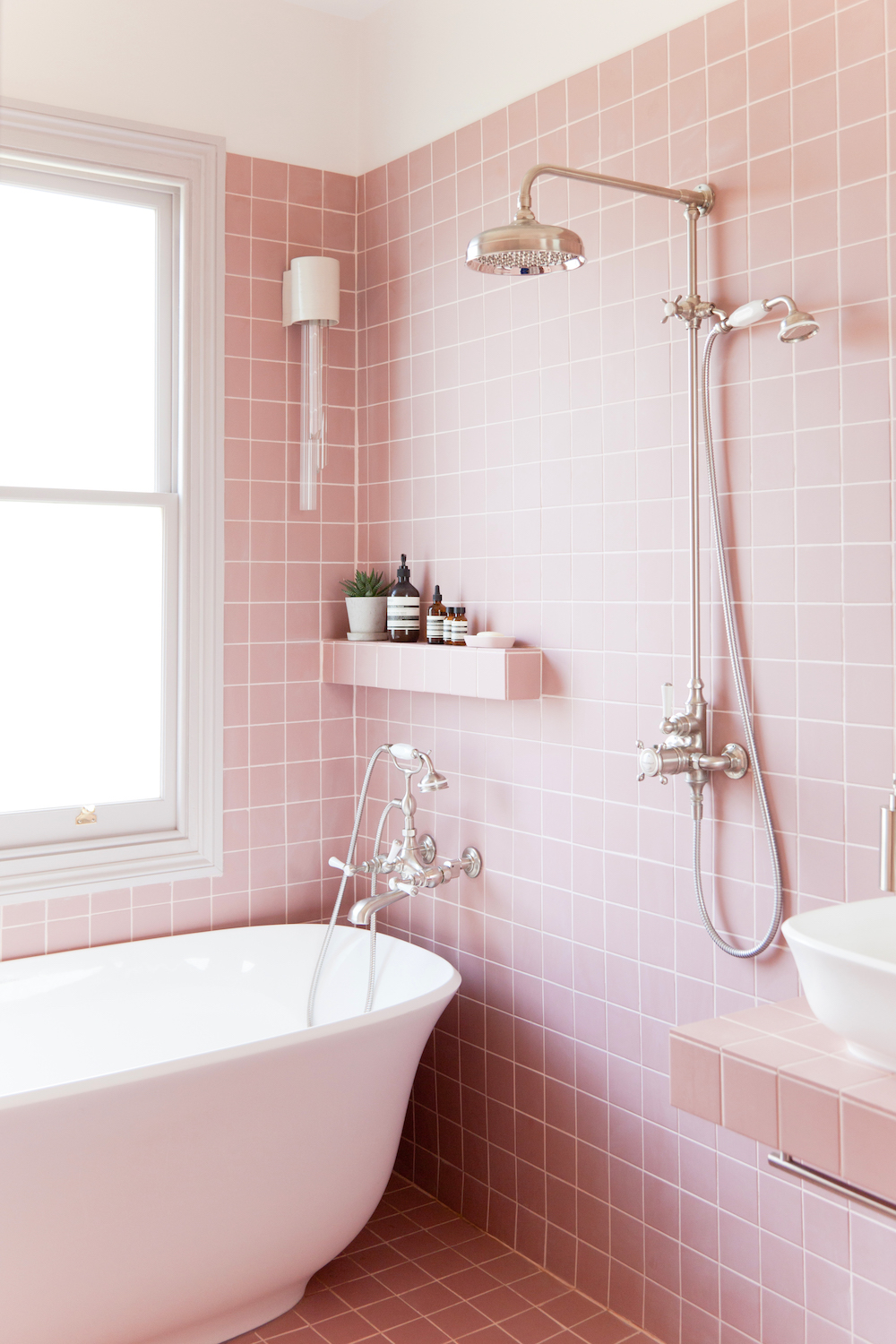 розовые идеи для ванной